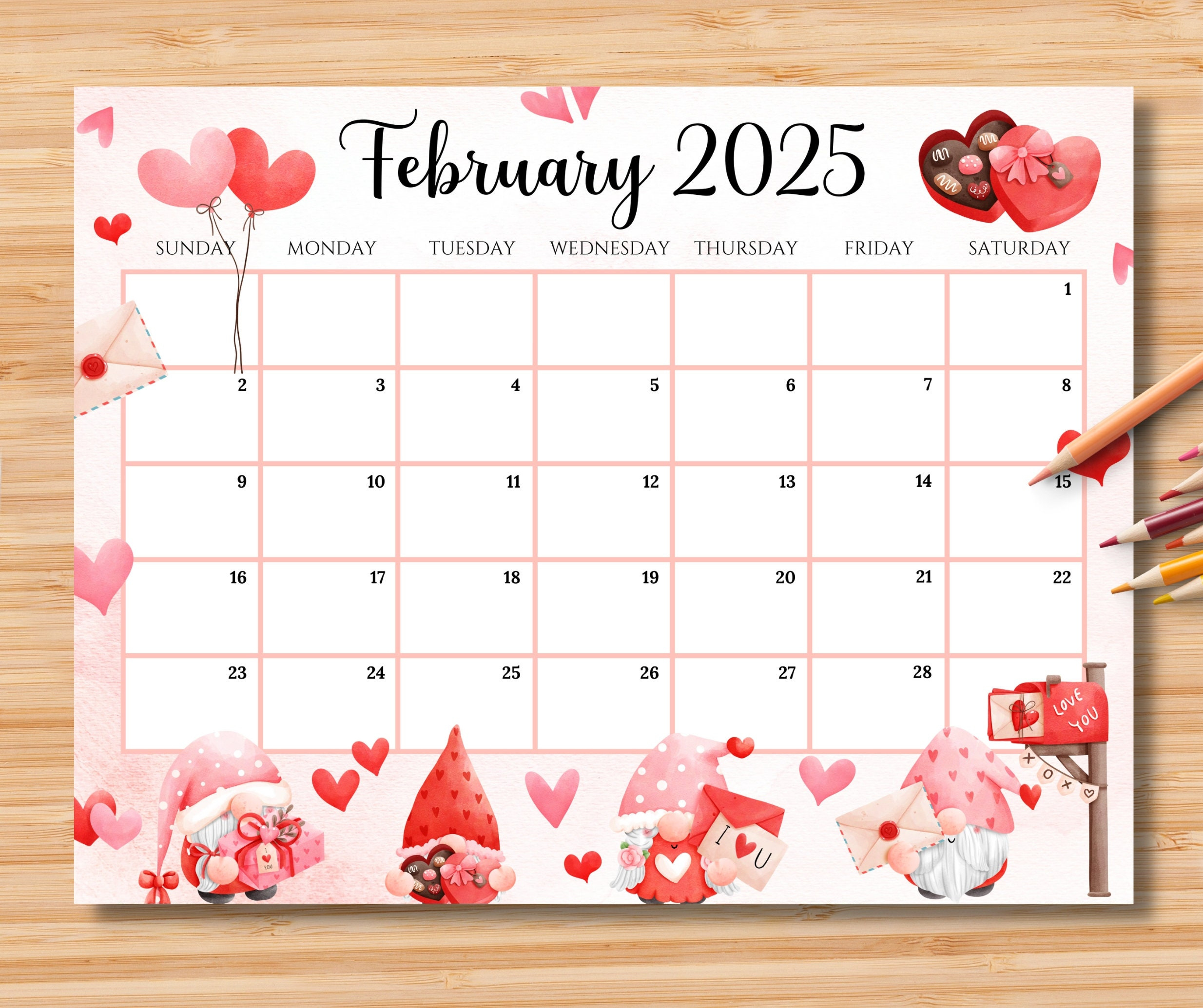 Editable February 2025 Calendar, Sweet Valentine 2025 With Cute throughout February 2025 Calendar Valentine&amp;amp;#039;s Day