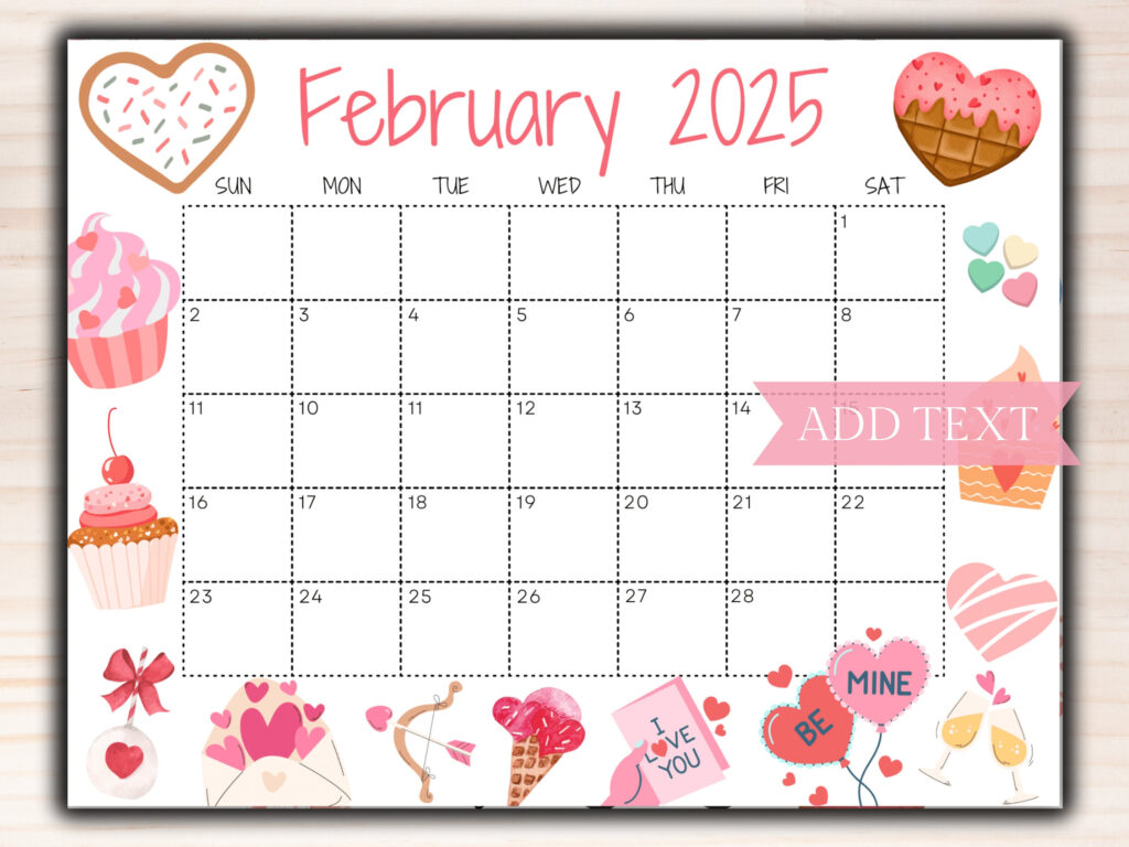Editable February Calendar 2025, Printable Calendar 2025, Cute Throughout Cute February Calendar 2025 Editable February Calendar 2025, Printable Calendar 2025, Cute Throughout Cute February Calendar 2025