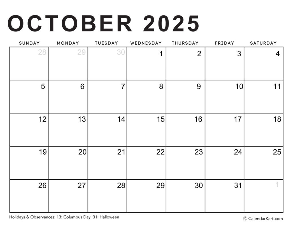 Editable Printable Calendars 2025   Typeable Pdf   Calendarkart Pertaining To Fillable And Printable Calendar 2025 | CalendarCrazePrint.Com