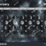 Februar 2025 Mondkalender, Mondzyklen, Mondphasen In February 2025 Moon Calendar