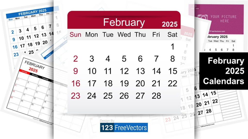 February 2025 Calendar | 123Freevectors For February 2025 Calendar 123calendars