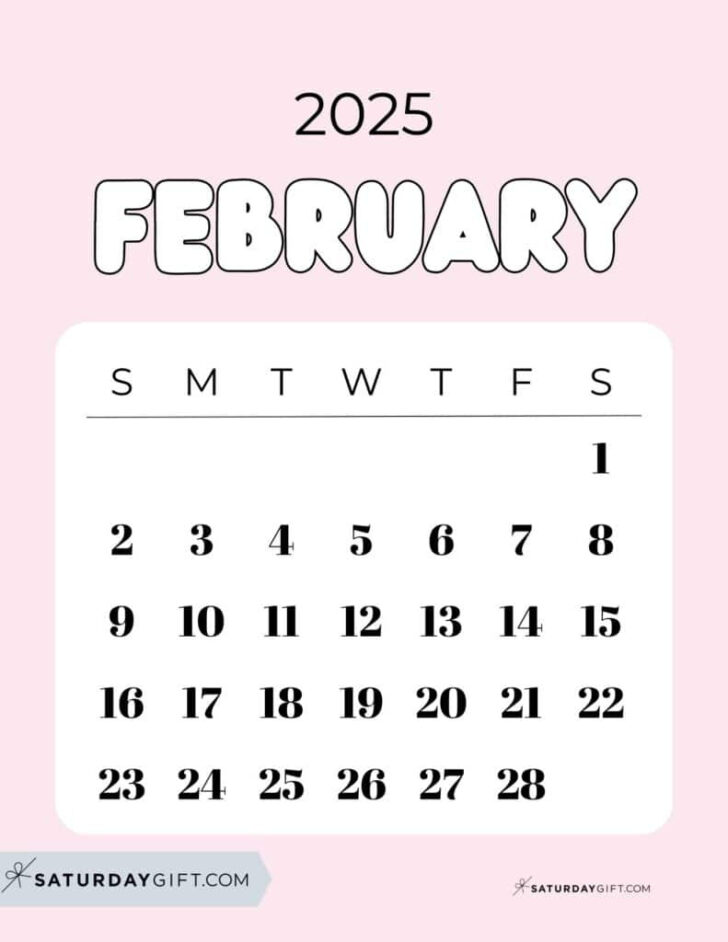 Cute February 2025 Calendar