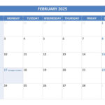 February 2025 Calendar  Calendar.best For February 2025 Calendar Holidays