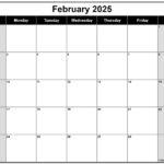 February 2025 Calendar | Free Printable Calendars For February 2025 Blank Calendar