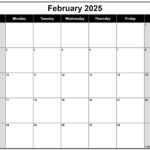 February 2025 Calendar | Free Printable Calendars Inside Blank February 2025 Calendar
