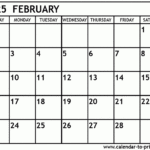 February 2025 Calendar Printable For February Blank Printable Calendar 2025