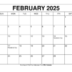 February 2025 Calendar   Printable Templates & More In Show Me A Calendar Of February 2025