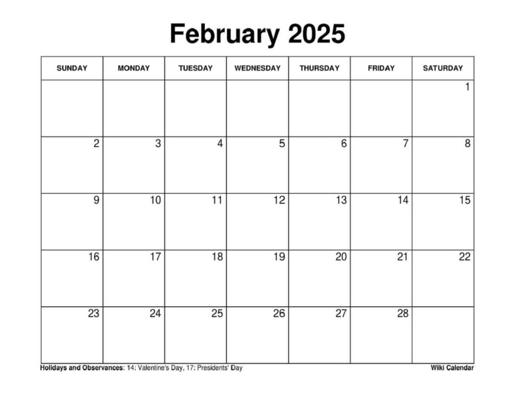 February 2025 Calendar   Printable Templates & More With Show Me February 2025 Calendar