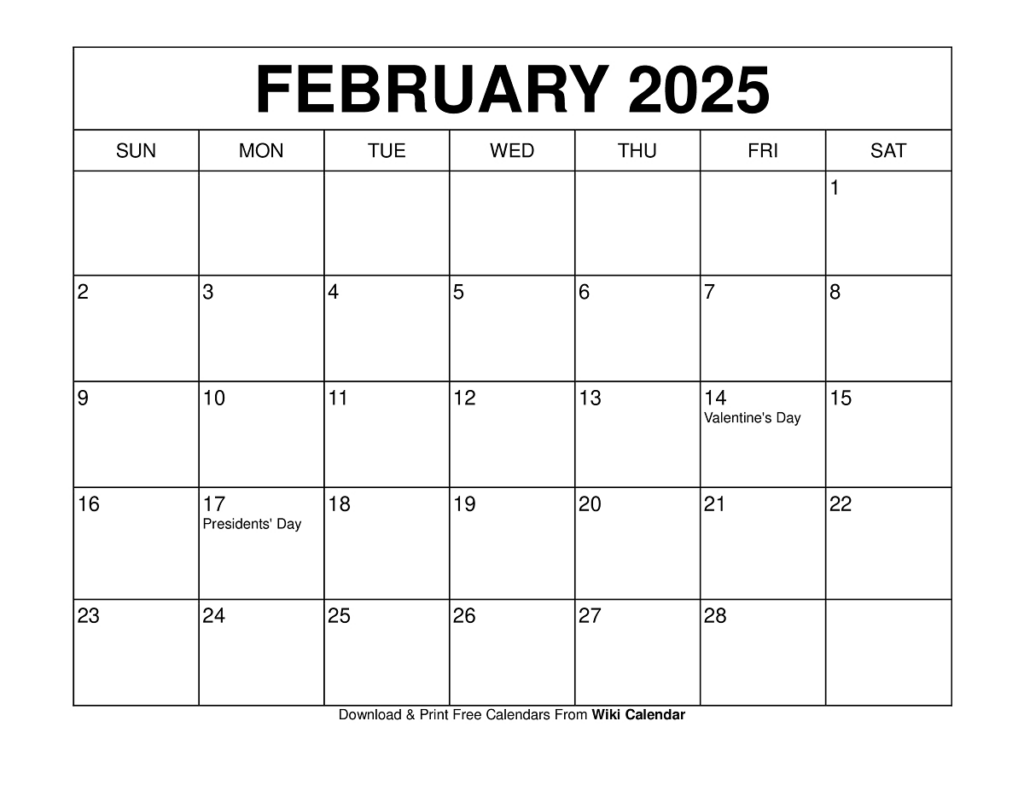 February 2025 Calendar   Printable Templates & More Within Show Me A Calendar For February 2025