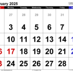 February 2025 Calendar | Templates For Word, Excel And Pdf Inside