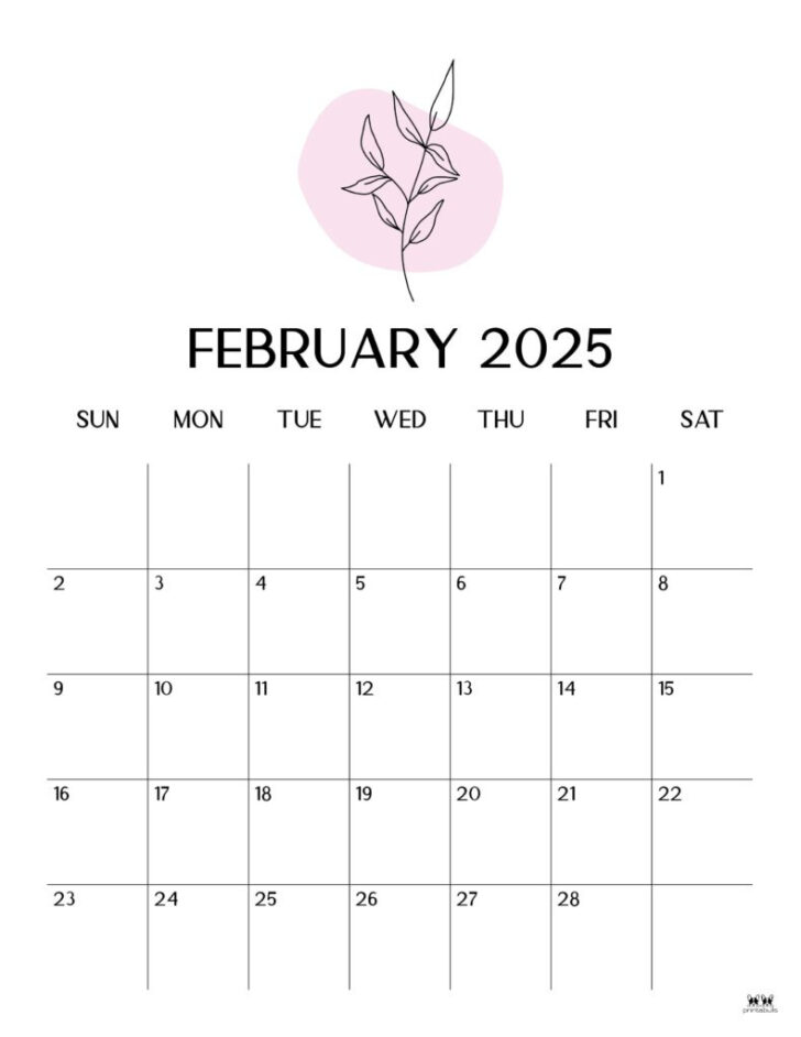 February 2025 Calendar Vertical Printable