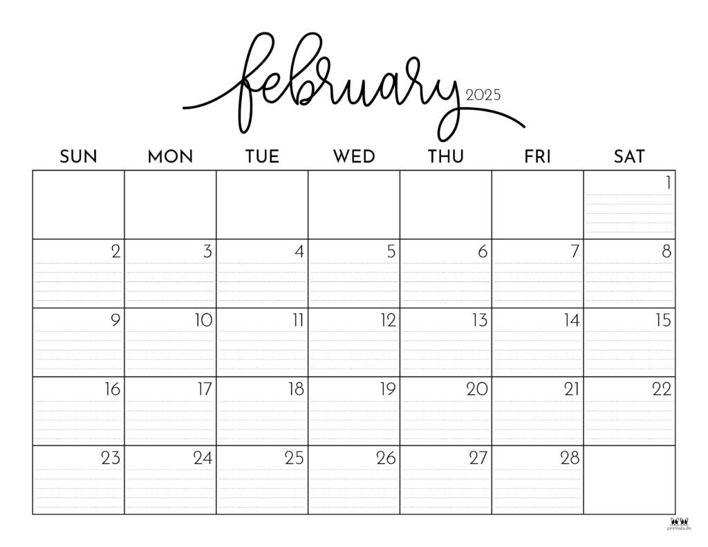 February 2025 Calendars - 107 Free Printables | Printabulls pertaining to Images Of February 2025 Calendar