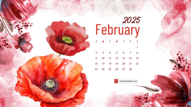 February Calendar Wallpaper 2025