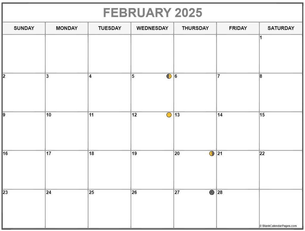 February 2025 Lunar Calendar | Moon Phase Calendar Pertaining To Lunar Calendar February 2025