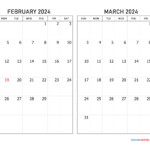 February And March 2024 Calendar | Calendar Quickly For February And March Calendar