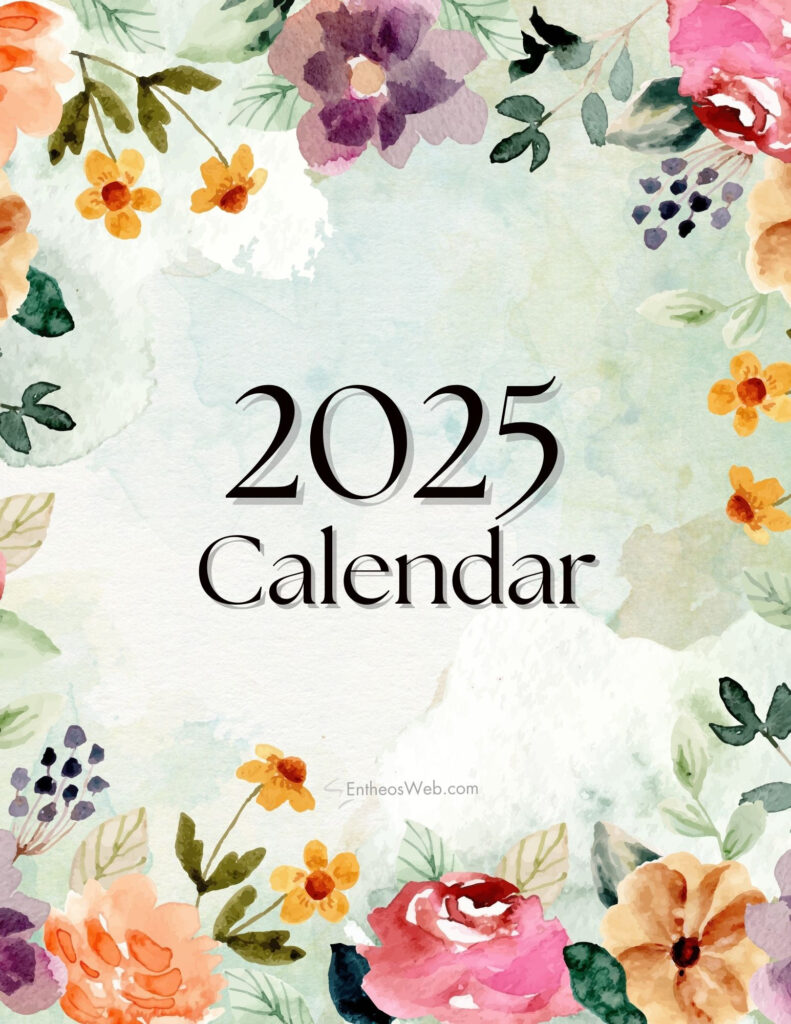 Floral Monthly 2025 Calendar – Free Pdf Printables | Entheosweb In  Calendars 2025 | CalendarCrazePrint.Com