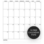 Free 2025 Monthly Calendar Pdf Printable With Lined Section   The For Free Printable 2025 Calendar With Lines  | CalendarCrazePrint.Com