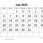 Free Download Printable July 2025 Calendar, Large Font Design Within  Calendars 2025 | CalendarCrazePrint.Com