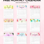 Free Monthly 2025 Calendar For Instant Download  Cute Templates Intended For  Calendars 2025 | CalendarCrazePrint.Com