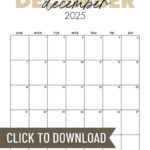 Free Printable 2025 Monthly Calendar (January   December Pdfs With Free Printable Bill Calendar 2025  | CalendarCrazePrint.Com