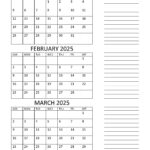 Free Printable January To March 2025 Calendar   Calendarkart Inside January February March Calendar 2025