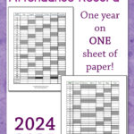 Homeschool Attendance Record 2024 2025   Mamas Learning Corner Throughout  Calendars 2025 | CalendarCrazePrint.Com