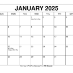 January 2025 Calendar   Printable Templates & More Intended For  Calendars 2025 | CalendarCrazePrint.Com