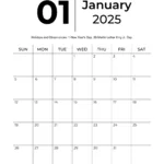 January 2025 Calendars   Free Printable & Fillable Within Fillable And Printable Calendar 2025 | CalendarCrazePrint.Com