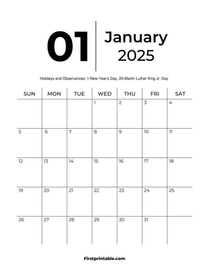 Fillable and Printable Calendar 2025 | Calendars 2025