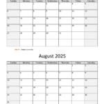 July And August 2025 Calendar | Wikidates Throughout August 2025 To July 2025 Calendar Printable  | CalendarCrazePrint.Com