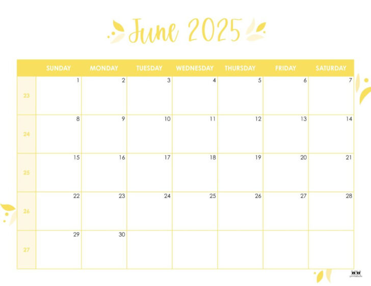 Cute June 2025 Calendar Printable | Calendars 2025