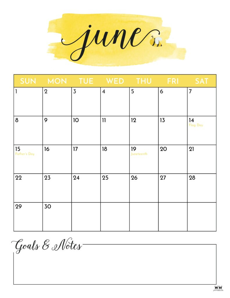 June 2025 Calendars - 107 Free Printables | Printabulls intended for Cute June 2025 Calendar Printable | CalendarCrazePrint.Com