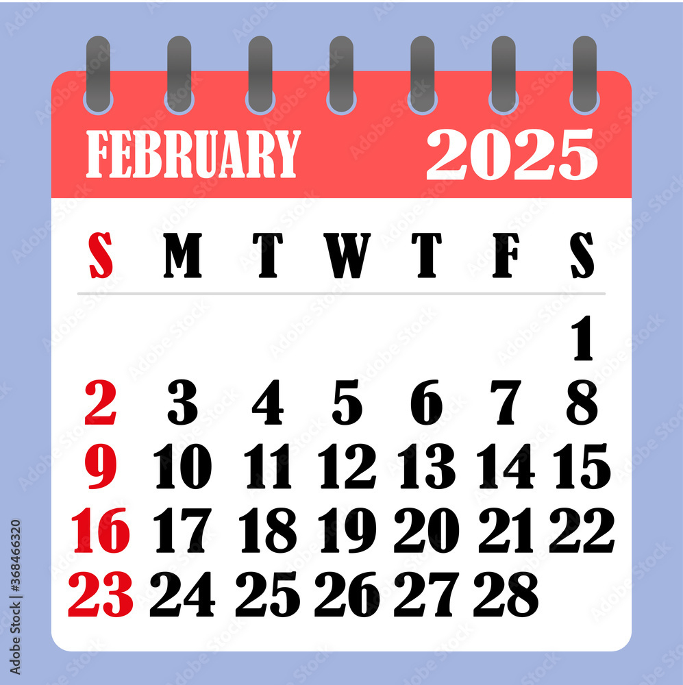 Calendar Month of February 2025