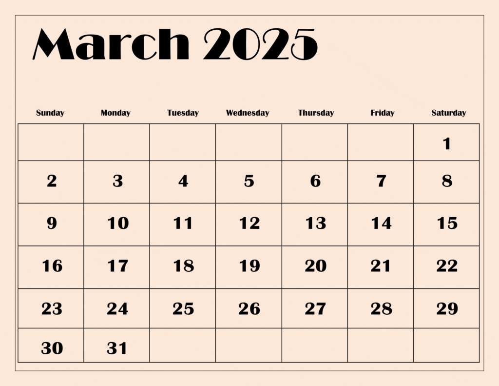 March 2025 Calendar Printable Pdf Template With Holidays Pertaining To February March 2025 Calendar