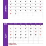 March And April 2025 Calendar Printable | Two Months Calendar For  Calendars 2025 | CalendarCrazePrint.Com