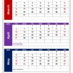 March To May 2025 Calendar Printable Pdf | Three Months Calendar Throughout  Calendars 2025 | CalendarCrazePrint.Com