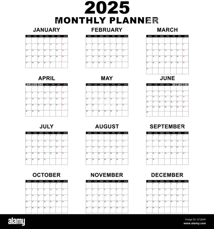 Monthly Calendar Planner 2025 Printable | Calendars 2025