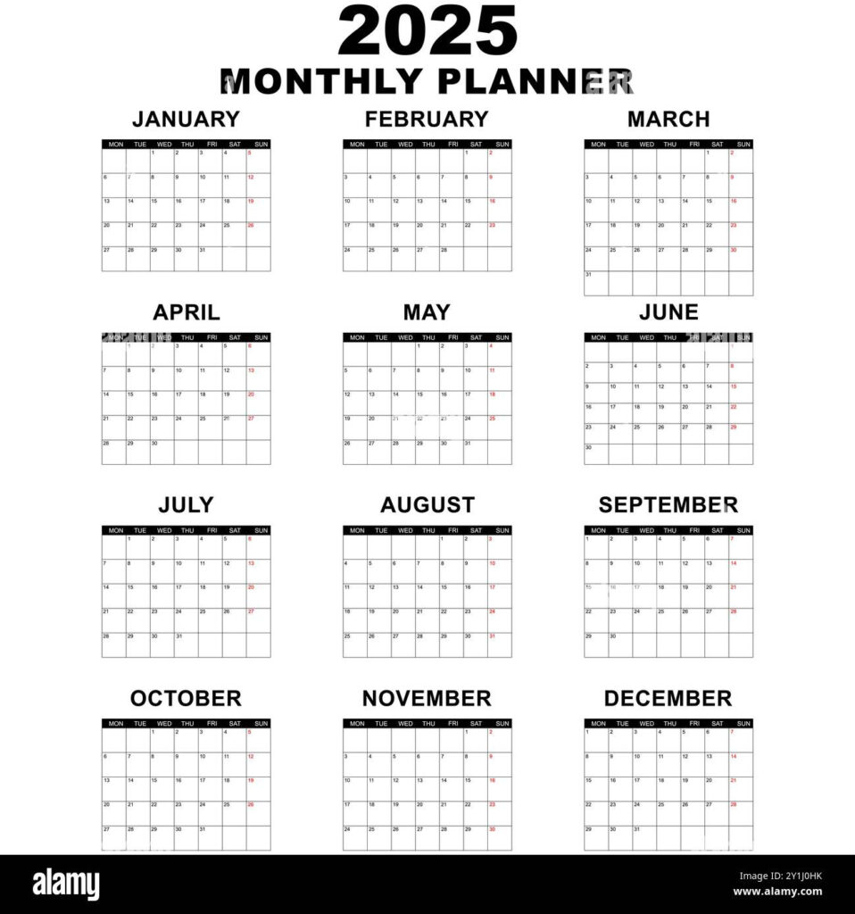 Monthly Calendar Template For 2025 Year. Wall Calendar In A With Regard To  Calendars 2025 | CalendarCrazePrint.Com