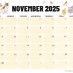 November 2025 Calendar (52 Free Pdf Printables) Within November Printable Calendar 2025 | CalendarCrazePrint.Com