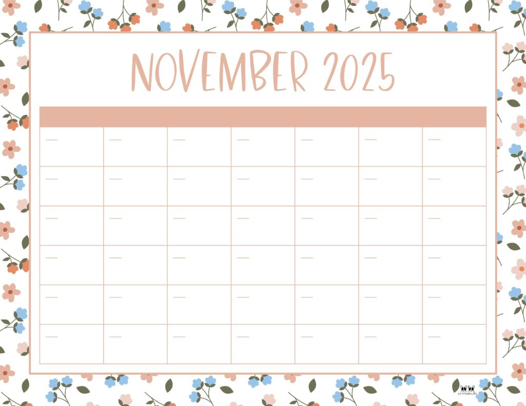 November 2025 Calendars - 107 Free Printables | Printabulls intended for Calendars 2025 | CalendarCrazePrint.Com