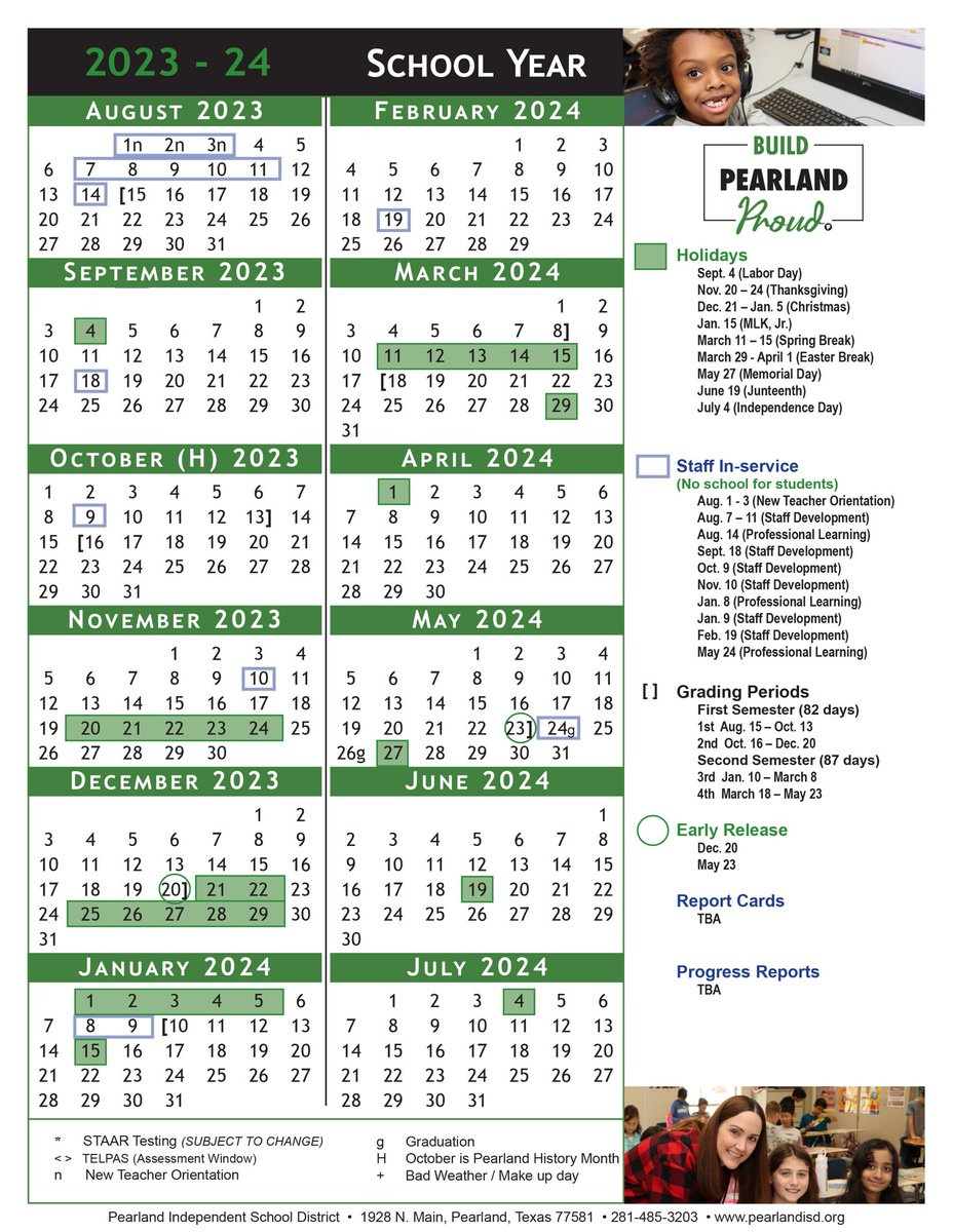 Pearland Isd On X: &amp;quot;The Board Of Trustees Approved The 2023-24 with Calendars 2025 | CalendarCrazePrint.Com