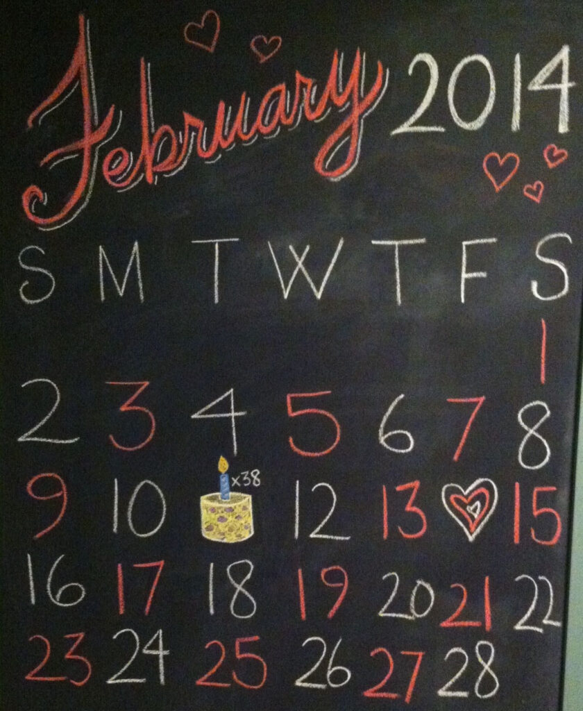 Pin Page With Regard To February 2025 Chalkboard Calendar Ideas