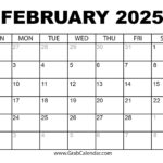 Printable February 2025 Calendar Intended For February Calender 2025