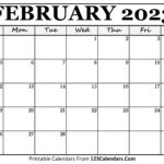 Printable February 2025 Calendar Templates   123Calendars Within February 2025 Calendar 123Calendars