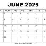 Printable June 2025 Calendar Throughout July 2024 June 2025 Calendar Printable  | CalendarCrazePrint.Com