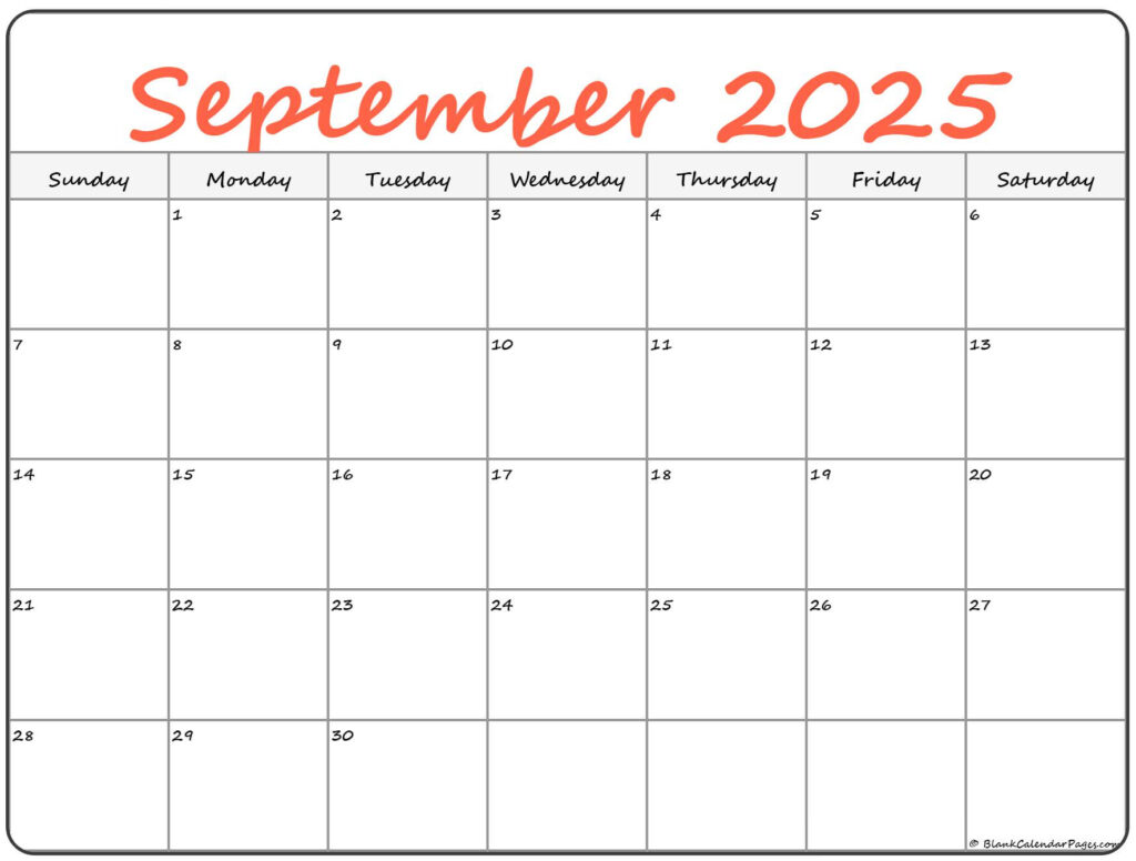 September 2025 Calendar | Free Printable Calendars With Printable September Calendar 2025  | CalendarCrazePrint.Com