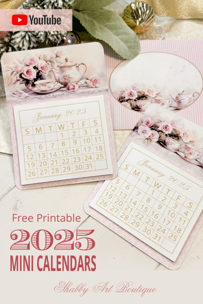 Simply Christmas: Free Printable 2025 Mini Calendars   Shabby Art Inside  Calendars 2025 | CalendarCrazePrint.Com