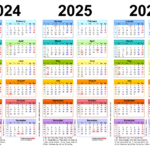 Three Year Calendars For 2024, 2025 & 2026 (Uk) For Pdf Within  Calendars 2025 | CalendarCrazePrint.Com