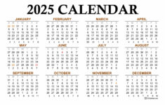 Year 2025 Calendar Templates | 123Calendars within Calendar 2025 Year Printable | CalendarCrazePrint.Com