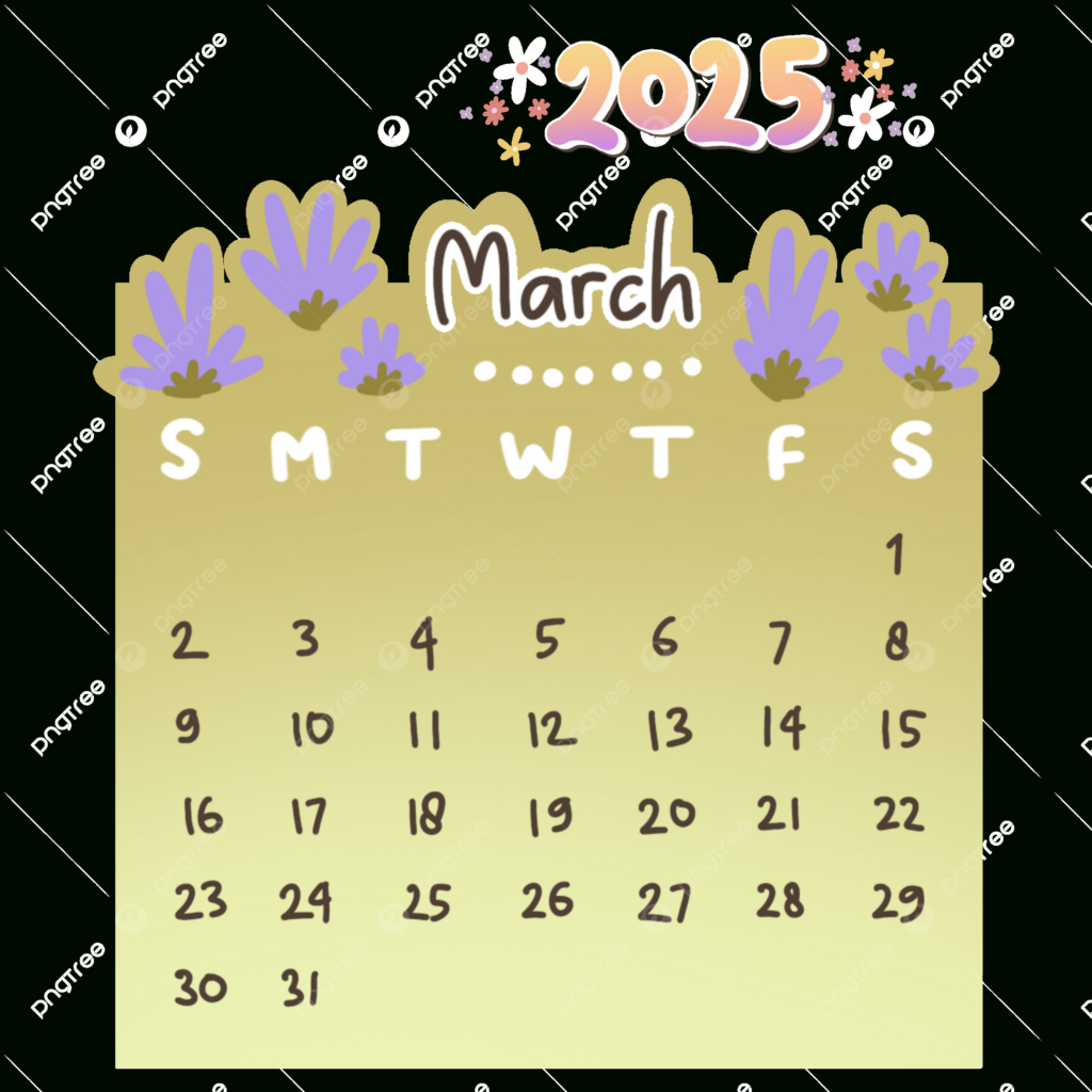 2025 March Calendar Cute Hand Drawn Monthly Printable, 2925 Intended For March Clip Art Calendar 2025